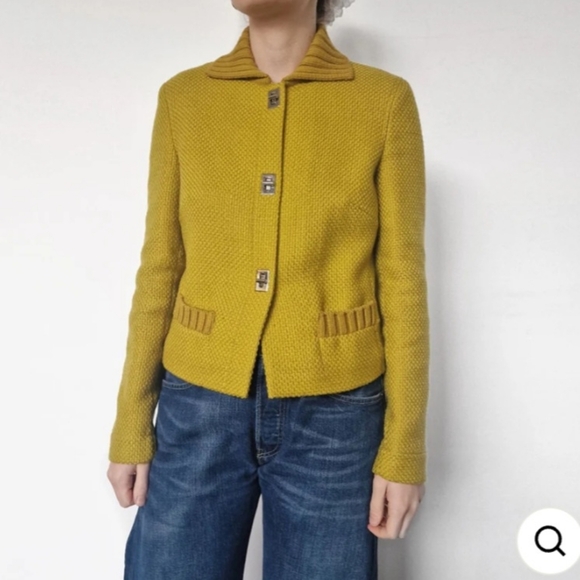 Philosophy Di Alberta Ferretti Vintage Wool Retro Mod Mustard Jacket Skirt Suit - Picture 5 of 16